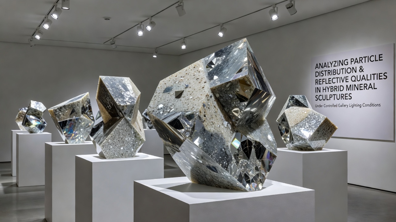 Analyzing How Particle Distribution Shapes Reflective Qualities in Hybrid Mineral Sculptures Under Gallery Lighting Conditions