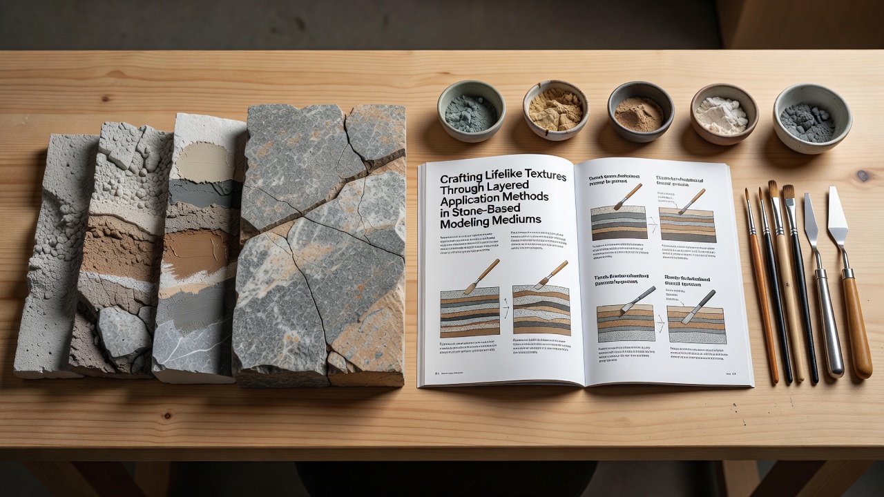Crafting Lifelike Textures Through Layered Application Methods in Stone-Based Modeling Mediums