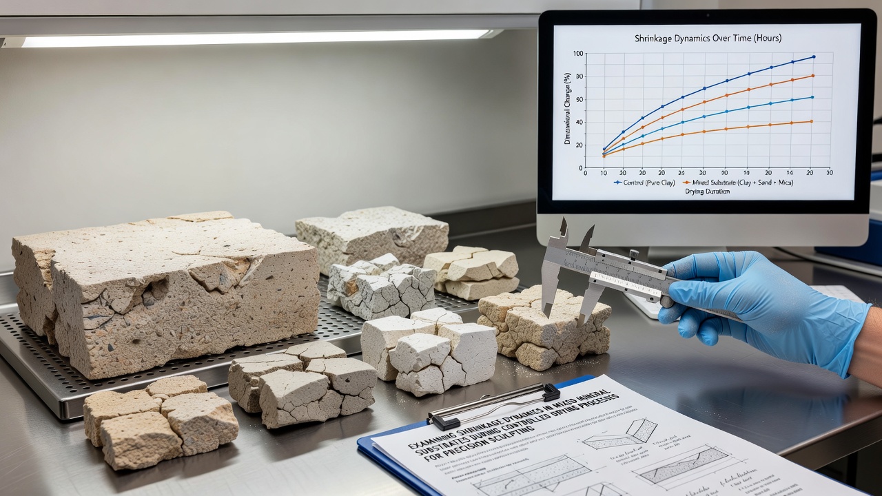 Examining Shrinkage Dynamics in Mixed Mineral Substrates During Controlled Drying Processes for Precision Sculpting